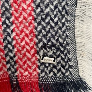 Tommy Hilfiger Red, White, and Blue Houndstooth Scarf